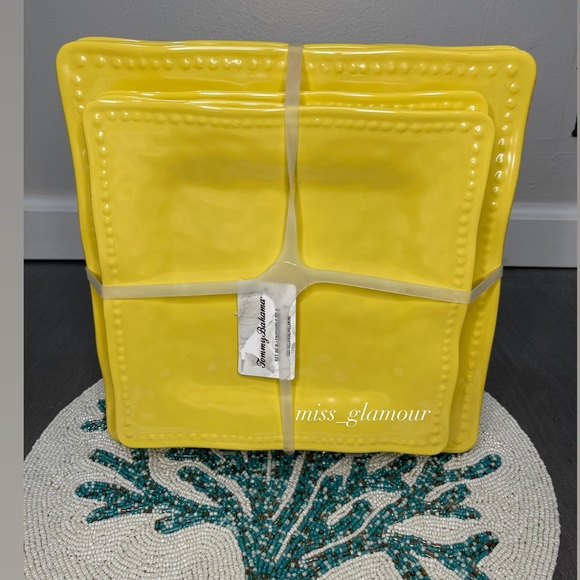 Tommy Bahama Dining X8 Tommy Bahama Yellow Hobnail Melamine Square